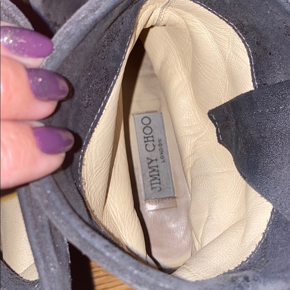 Jimmy Choo Youth tactile suede leather biker boots - Picture 6 of 8